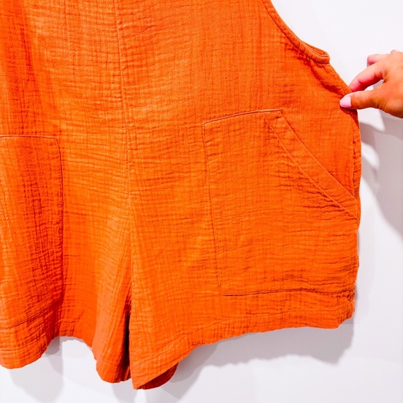 BILLABONG Orange cotton romper | relaxed beachy summer one-piece | Large * - Picture 9 of 10